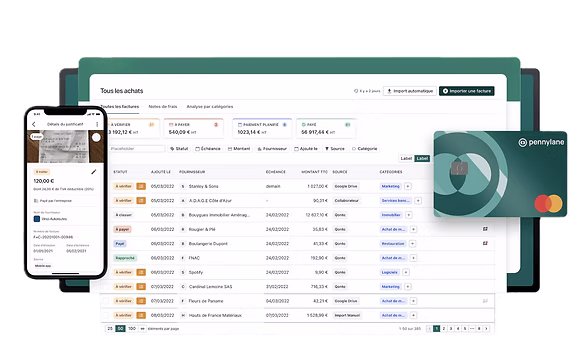 L’application Pennylane : tableau de bord des achats, application mobile et carte de paiement